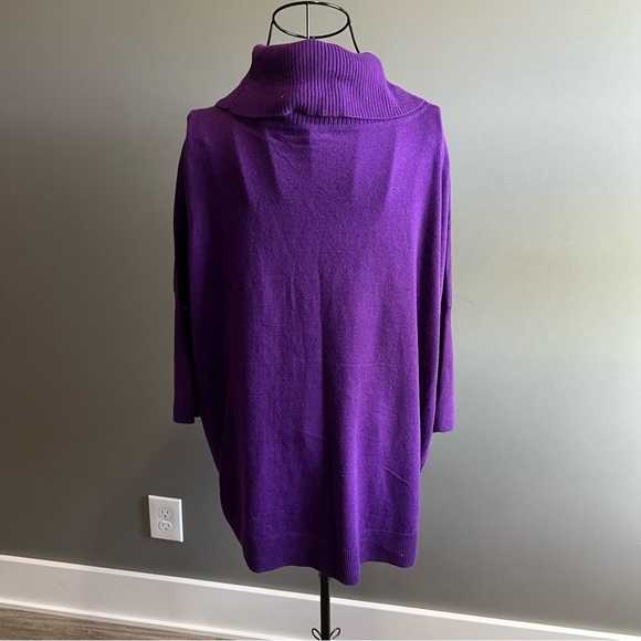 Chico's Purple Cowl Neck Sweater Oversized Knit Size 1/8 - Picture 6 of 9